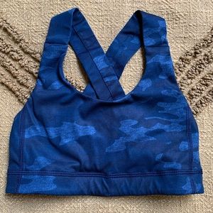 Lululemon blue camo print sports bra